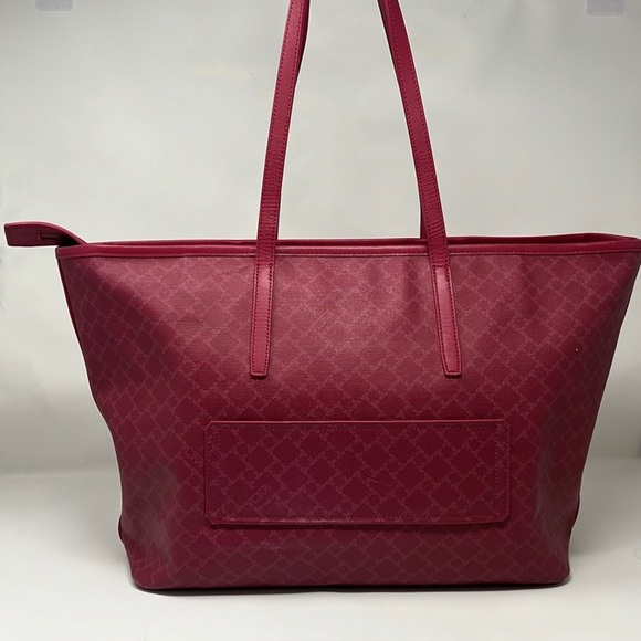 TUMI EVERYDAY TOTE BAG COATED CANVAS/ LEATHER/ RESPBERRY - Picture 4 of 13